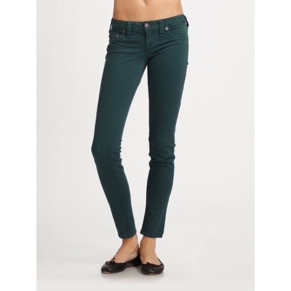 True Religion World Tour Casey Supper Skinny Dark Green Jeans Size 26 NWT $198